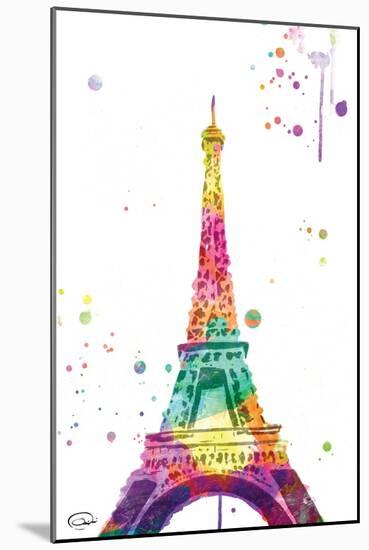 Eiffel watercolor-OnRei-Mounted Art Print