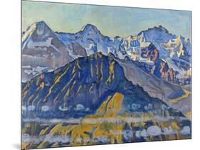 Eiger, Moench and Jungfrau in the Sun-Ferdinand Hodler-Mounted Giclee Print