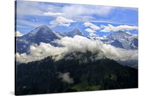 Eiger, Monch and Jungfrau, seen from Schynige Platte, Bernese Oberland, Canton of Bern, Switzerland-Hans-Peter Merten-Stretched Canvas