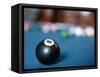 Eight ball on pool table-null-Framed Stretched Canvas