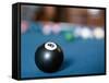 Eight ball on pool table-null-Framed Stretched Canvas