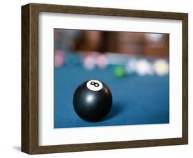 Eight ball on pool table-null-Framed Photographic Print