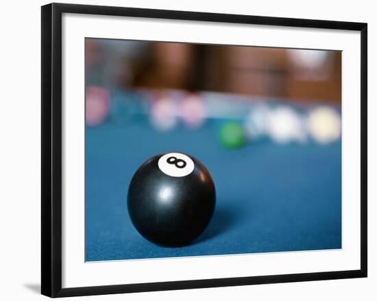 Eight ball on pool table-null-Framed Photographic Print