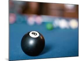 Eight ball on pool table-null-Mounted Photographic Print
