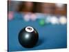 Eight ball on pool table-null-Stretched Canvas