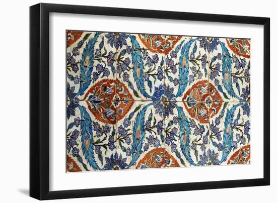 Eight Composite Iznik Polychrome Square Tiles, circa 1575-null-Framed Giclee Print