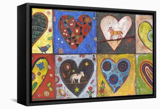 Eight Flat Hearts-Jill Mayberg-Framed Stretched Canvas