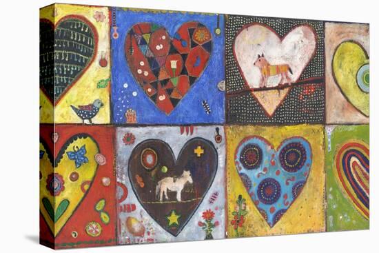 Eight Flat Hearts-Jill Mayberg-Stretched Canvas