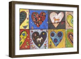 Eight Flat Hearts-Jill Mayberg-Framed Giclee Print