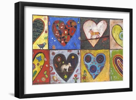 Eight Flat Hearts-Jill Mayberg-Framed Giclee Print