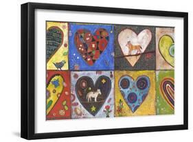 Eight Flat Hearts-Jill Mayberg-Framed Giclee Print