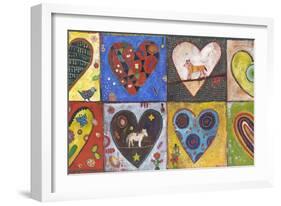 Eight Flat Hearts-Jill Mayberg-Framed Giclee Print