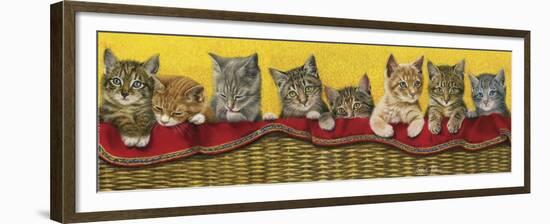 Eight Kittens in Basket-Janet Pidoux-Framed Giclee Print