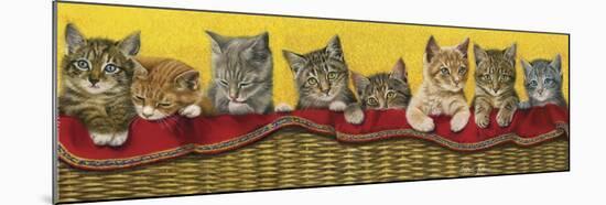 Eight Kittens in Basket-Janet Pidoux-Mounted Giclee Print