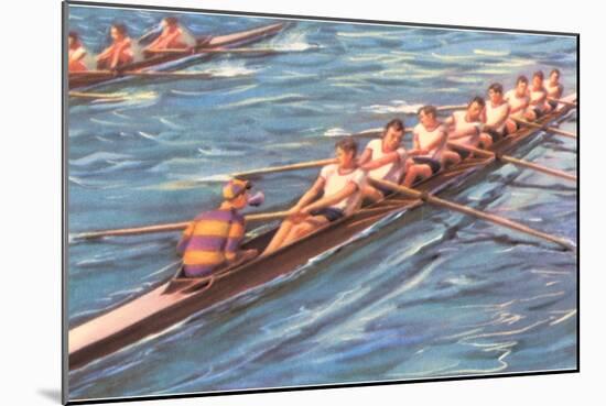 Eight-Man Rowing-null-Mounted Art Print