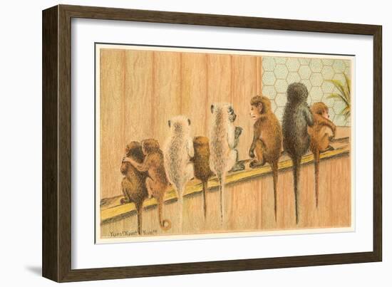 Eight Monkeys, Yum-null-Framed Art Print