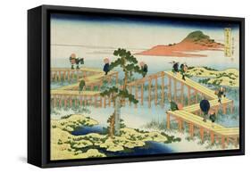 Eight Part Bridge, Province of Mucawa, Japan, circa 1830-Katsushika Hokusai-Framed Stretched Canvas