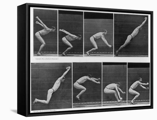 Eight Shots of a Man Jumping-null-Framed Stretched Canvas