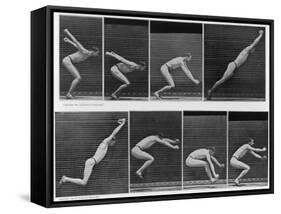 Eight Shots of a Man Jumping-null-Framed Stretched Canvas