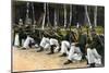 Eight Soldiers of the Prussian Landwehr with 98 Rifles at a Shooting Range Next to a Forest-null-Mounted Giclee Print