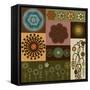 Eight Squares with Flowers-Rouz-Framed Stretched Canvas
