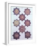 Eight Tiles Decorated with Animals, 13th-14th Century-null-Framed Giclee Print