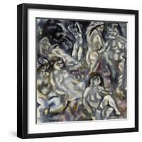 Eight Woman Arranged About the Landscape, Huit Femmes Autour D'Un Paysage, 1917-Jules Pascin-Framed Giclee Print