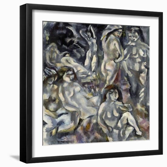 Eight Woman Arranged About the Landscape, Huit Femmes Autour D'Un Paysage, 1917-Jules Pascin-Framed Giclee Print