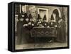 Eight Women in High Hats Having Tea in Norfolk, England, Ca. 1920-null-Framed Stretched Canvas