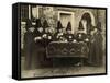 Eight Women in High Hats Having Tea in Norfolk, England, Ca. 1920-null-Framed Stretched Canvas