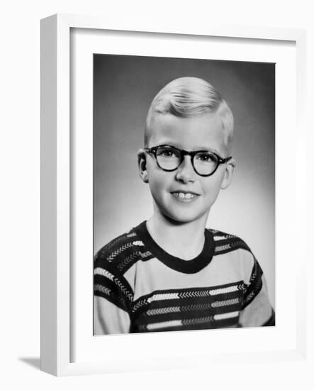 Eight Year Old School Boy Portrait, Ca. 1954-null-Framed Photographic Print