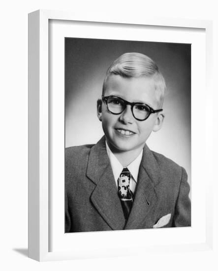 Eight Year Old School Boy Portrait, Ca. 1954-null-Framed Photographic Print