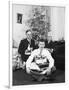 Eighteen Year Old Man with His Presents at Christmas, Ca. 1945-null-Framed Photographic Print