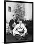 Eighteen Year Old Man with His Presents at Christmas, Ca. 1945-null-Framed Photographic Print