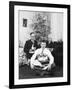 Eighteen Year Old Man with His Presents at Christmas, Ca. 1945-null-Framed Photographic Print