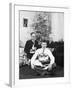 Eighteen Year Old Man with His Presents at Christmas, Ca. 1945-null-Framed Photographic Print