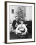 Eighteen Year Old Man with His Presents at Christmas, Ca. 1945-null-Framed Photographic Print