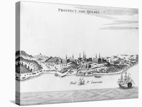 Eighteenth Century Etching of "Prospect Von Quebec"-null-Stretched Canvas