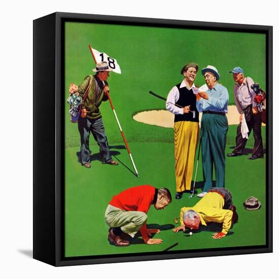"Eighteenth Hole", August 6, 1955-John Falter-Framed Stretched Canvas
