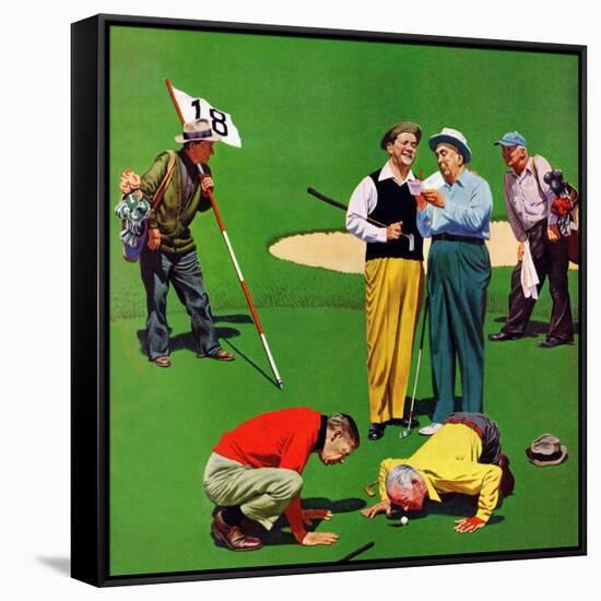 "Eighteenth Hole", August 6, 1955-John Falter-Framed Stretched Canvas