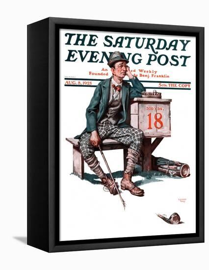 "Eighteenth Hole," Saturday Evening Post Cover, August 8, 1925-Lawrence Toney-Framed Stretched Canvas