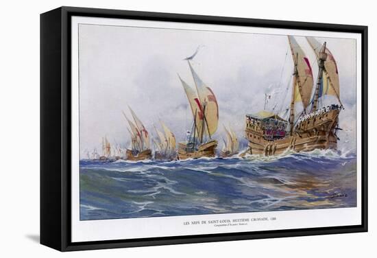 Eighth Crusade the Ships-Albert Sebille-Framed Stretched Canvas