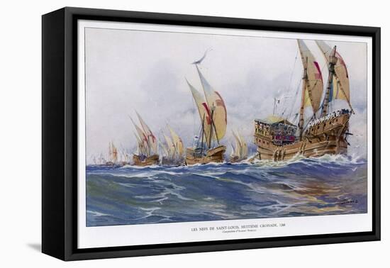 Eighth Crusade the Ships-Albert Sebille-Framed Stretched Canvas
