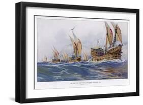 Eighth Crusade the Ships-Albert Sebille-Framed Art Print