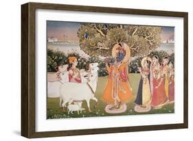 Eighth Incarnation of Vishnu as Krishna: Playing to the Gopis-null-Framed Giclee Print