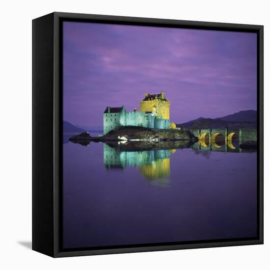 Eilean Donan Castle, Dornie, Highlands, Scotland, United Kingdom, Europe-Roy Rainford-Framed Stretched Canvas