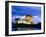 Eilean Donan Castle Floodlit Against Deep Blue Twilight Sky and Water of Loch Duich, Near Dornie, K-Lee Frost-Framed Photographic Print