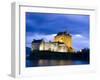 Eilean Donan Castle Floodlit Against Deep Blue Twilight Sky and Water of Loch Duich, Near Dornie, K-Lee Frost-Framed Photographic Print