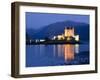 Eilean Donan Castle Floodlit at Night on Loch Duich, Near Kyle of Lochalsh, Highland-Lee Frost-Framed Photographic Print