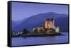 Eilean Donan Castle Floodlit at Night on Loch Duich, Scotland, United Kingdom-John Woodworth-Framed Stretched Canvas